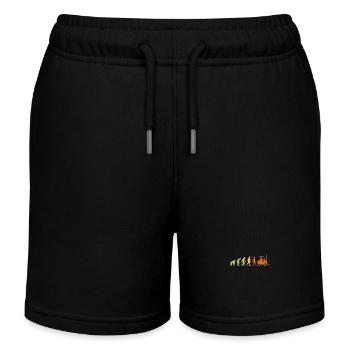 Evolution zur Gabelstapler-Arbeitskraft - Kinder Organic Joggingshorts Mini Bolter von Stanley/Stella - Schwarz - Vorne