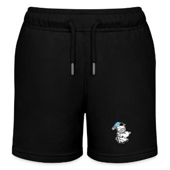 Zebra mit Kissen und Schlafmütze - Kinder Organic Joggingshorts Mini Bolter von Stanley/Stella - Schwarz - Vorne