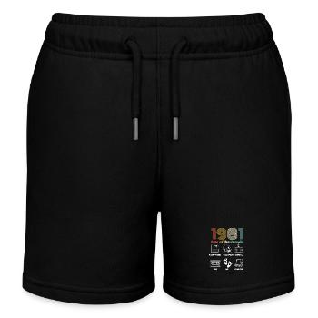 Das Beste des Jahrzehnts 1981 - Geburtstagshumor - Kinder Organic Joggingshorts Mini Bolter von Stanley/Stella - Schwarz - Vorne