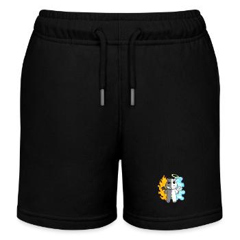 Hippopotame - Ange et Diable - Short de jogging enfant bio Stanley/Stella - noir - Devant