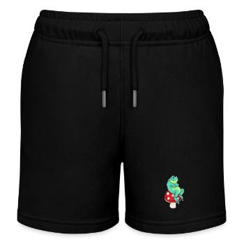 Frosch Pilz - Kinder Organic Joggingshorts Mini Bolter von Stanley/Stella - Schwarz - Vorne