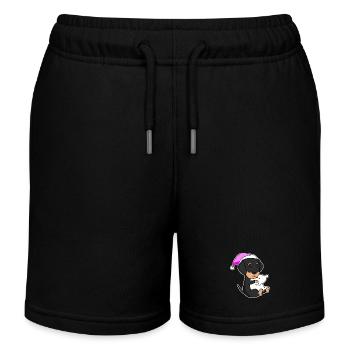Hund Hunderasse Dackel - Kinder Organic Joggingshorts Mini Bolter von Stanley/Stella - Schwarz - Vorne