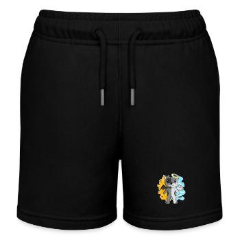 Cat Cat Breed Burma - Angel and Devil - Kids Organic Sweat Shorts by Stanley/Stella - black - Front