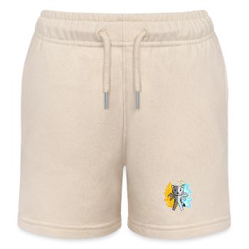 Katze Katzenrasse Devon Rex - Engel und Teufel - Kinder Organic Joggingshorts Mini Bolter von Stanley/Stella - Natur - Vorne