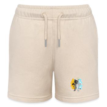 Cat Cat Breed Burma - Angel and Devil - Kids Organic Sweat Shorts by Stanley/Stella - soft Ecru - Front
