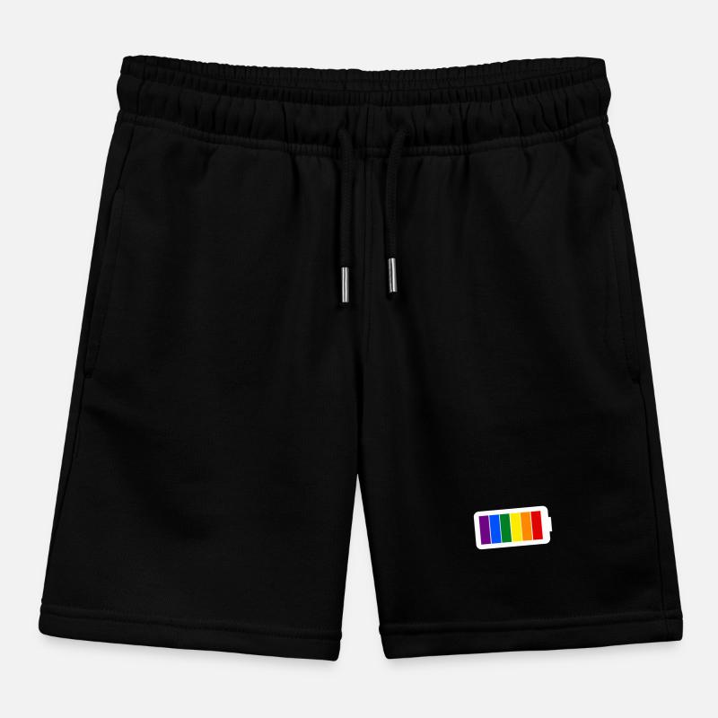 Regenbogenfarben Batterie Loading - Gay Pride Kinder Organic Joggingshorts Mini Bolter von Stanley/Stella