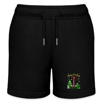 Weihnachten, Leuchtturm Campen, Kultiger Wolf - Kinder Organic Joggingshorts Mini Bolter von Stanley/Stella - Schwarz - Vorne