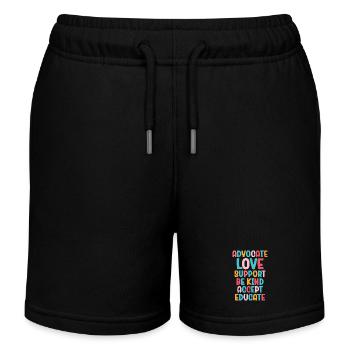 Plaidoyer Amour Soutien Accepter Soyez gentil - Short de jogging enfant bio Stanley/Stella - noir - Devant