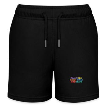 Advocate Love Support Accept Be Kind - Kids Organic Sweat Shorts by Stanley/Stella - black - Front