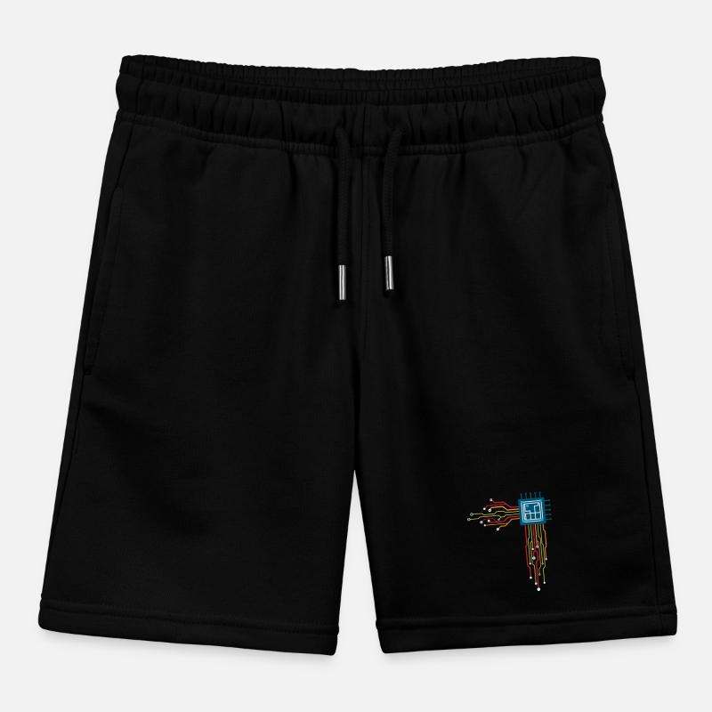 Computer chip - Creative illustration Kids Organic Sweat Shorts by Stanley/Stella