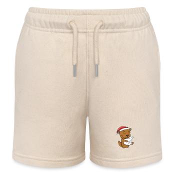 Somali Katze Weihnachten Schlafen Müde - Kinder Organic Joggingshorts Mini Bolter von Stanley/Stella - Natur - Vorne