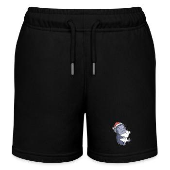 Gorille Noël Sommeil Sommeil Sommeil - Short de jogging enfant bio Stanley/Stella - noir - Devant