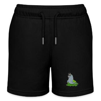 Seehund Gentleman Zylinder - Kinder Organic Joggingshorts Mini Bolter von Stanley/Stella - Schwarz - Vorne