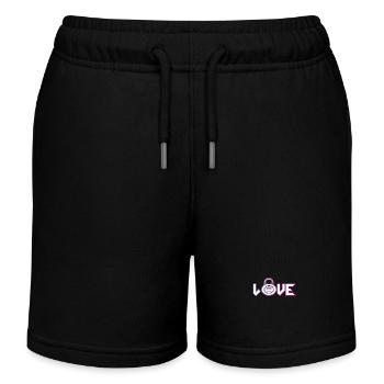 Love Lock Neon Outline - Kids Organic Sweat Shorts by Stanley/Stella - black - Front