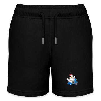Huhn Motorroller - Kinder Organic Joggingshorts Mini Bolter von Stanley/Stella - Schwarz - Vorne
