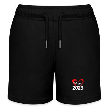 Mom 2023 Mother Pregnancy Pregnant - Kids Organic Sweat Shorts by Stanley/Stella - black - Front