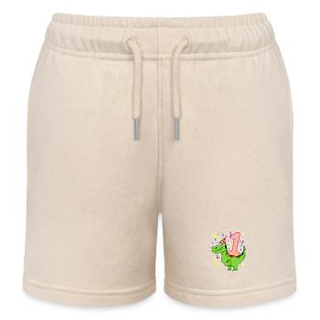 1 an - 1 anniversaire avec motif animal - Short de jogging enfant bio Stanley/Stella - écru doux - Devant