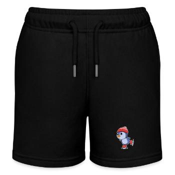 Pinguin Pinguine Seevogel Seevögel Eislaufen - Kinder Organic Joggingshorts Mini Bolter von Stanley/Stella - Schwarz - Vorne