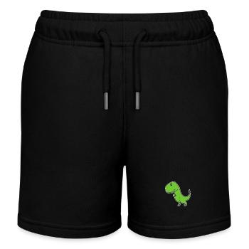 Dinosaure Vert - Short de jogging enfant bio Stanley/Stella - noir - Devant