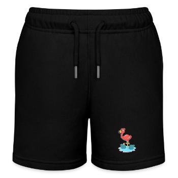 Flamingo Shark Fins - Kids Organic Sweat Shorts by Stanley/Stella - black - Front