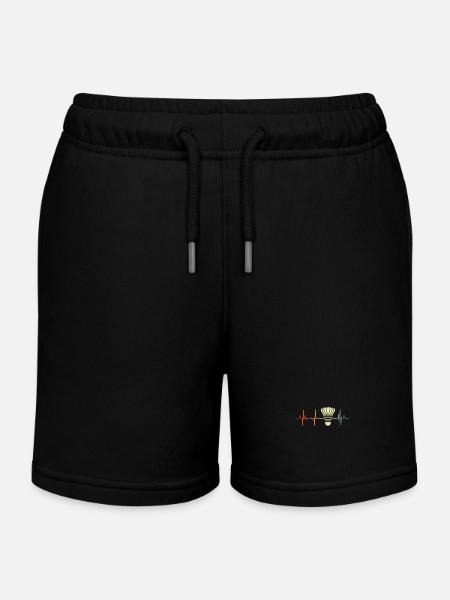 Battement de cœur de badminton - Short de jogging enfant bio Stanley/Stella - noir