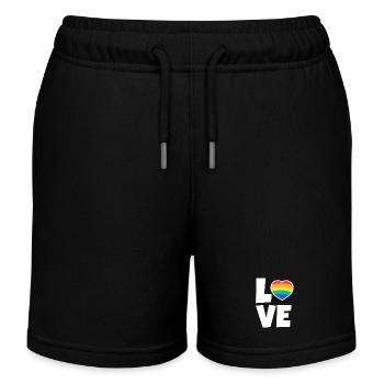 Saint-Valentin, Saint-Valentin, Saint-Valentin - Short de jogging enfant bio Stanley/Stella - noir - Devant