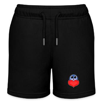 Pinguin mit Herz - Liebe Romantisch - Kinder Organic Joggingshorts Mini Bolter von Stanley/Stella - Schwarz - Vorne