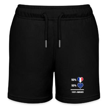 France et Europe 100% génial Design - Short de jogging enfant bio Stanley/Stella - noir - Devant