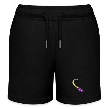 Fusée violette - Short de jogging enfant bio Stanley/Stella - noir - Devant