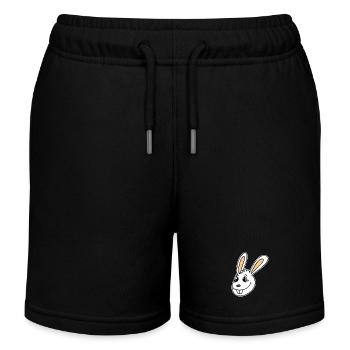 Rabbit Head Animal Head - Kids Organic Sweat Shorts by Stanley/Stella - black - Front