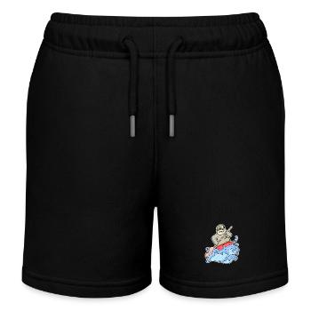 Stand Up Paddling Sloth - Kids Organic Sweat Shorts by Stanley/Stella - black - Front