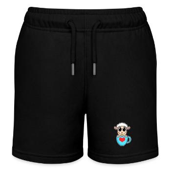 Sheep Heart Coffee Love - Heart Motif - Short de jogging enfant bio Stanley/Stella - noir - Devant