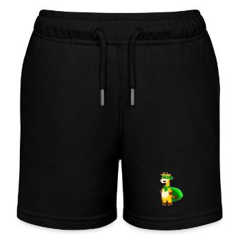Cape de super-héros girafe - Short de jogging enfant bio Stanley/Stella - noir - Devant
