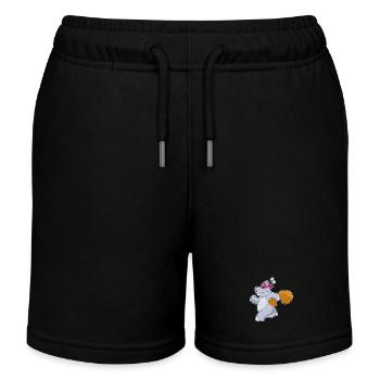 Nilpferd Bandit Geldsack - Kinder Organic Joggingshorts Mini Bolter von Stanley/Stella - Schwarz - Vorne