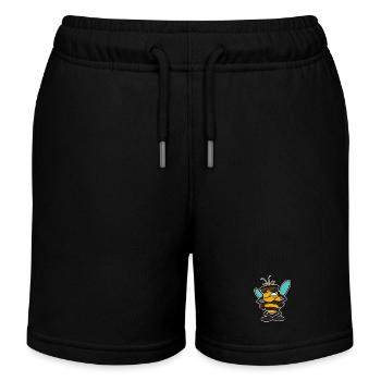 Biene - Kinder Organic Joggingshorts Mini Bolter von Stanley/Stella - Schwarz - Vorne