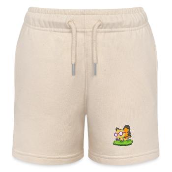 Butterfly Nerd Book Glasses - Kids Organic Sweat Shorts by Stanley/Stella - soft Ecru - Front