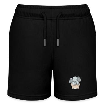 Elefant Karton - Kinder Organic Joggingshorts Mini Bolter von Stanley/Stella - Schwarz - Vorne
