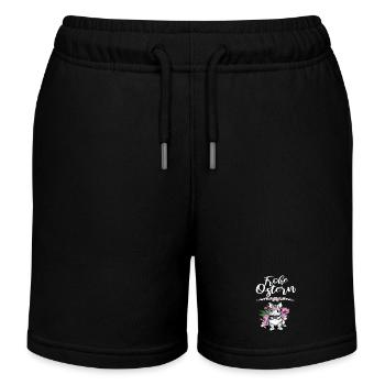 Frohe Ostern Blumen und Osterhasen - Kinder Organic Joggingshorts Mini Bolter von Stanley/Stella - Schwarz - Vorne