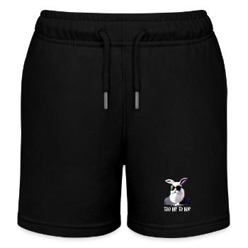cooler Hipster Hase too Hip to Hop - Kinder Organic Joggingshorts Mini Bolter von Stanley/Stella - Schwarz - Vorne