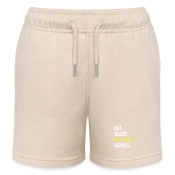 Essen Schlafen Zähne reparieren Zahnarzt wiederholen Hemd - Kinder Organic Joggingshorts Mini Bolter von Stanley/Stella - Natur - Vorne