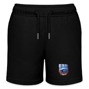 Surrealism Art Whale in the Forest - Kids Organic Sweat Shorts by Stanley/Stella - black - Front