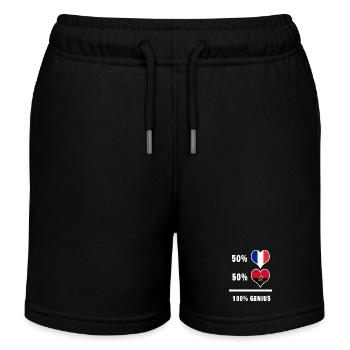 Drapeaux Angola et France 100% génial - Short de jogging enfant bio Stanley/Stella - noir - Devant