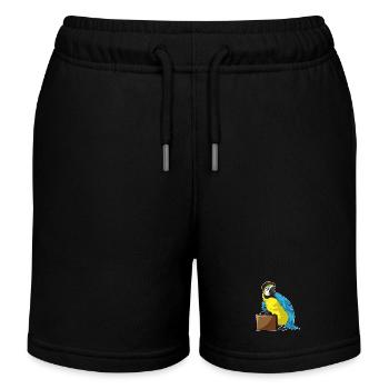 Papagei Unternehmer Aktentasche - Kinder Organic Joggingshorts Mini Bolter von Stanley/Stella - Schwarz - Vorne