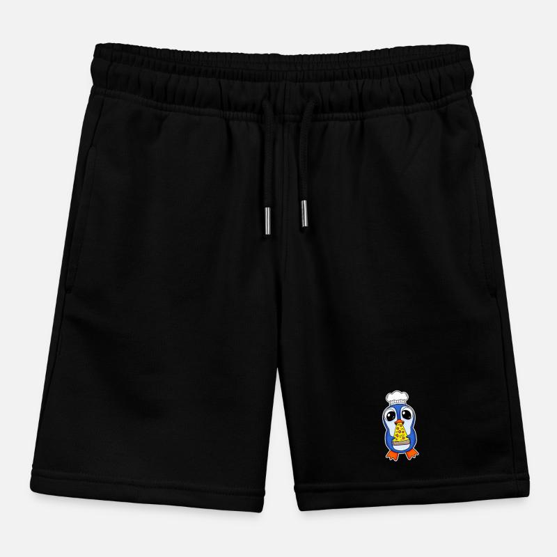 Gourmet Penguin Pizza Kids Organic Sweat Shorts by Stanley/Stella