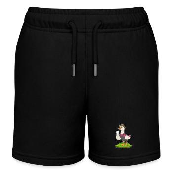 Ente Landwirt Ei Bauernhof - Kinder Organic Joggingshorts Mini Bolter von Stanley/Stella - Schwarz - Vorne