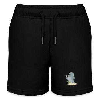Seal Smartphone - Kids Organic Sweat Shorts by Stanley/Stella - black - Front