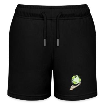 Protect our planet - Kids Organic Sweat Shorts by Stanley/Stella - black - Front