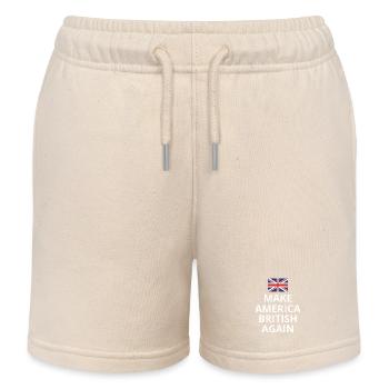 Make America British Again Union Jack Flag - Kids Organic Sweat Shorts by Stanley/Stella - soft Ecru - Front