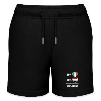 Irak et Italie 100% drapeaux fantastiques - Short de jogging enfant bio Stanley/Stella - noir - Devant