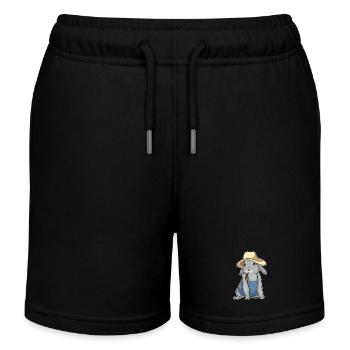Hase Landwirt Weizen Bauernhof - Kinder Organic Joggingshorts Mini Bolter von Stanley/Stella - Schwarz - Vorne